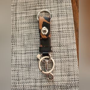 Leopard Coach trigger snap keychain
